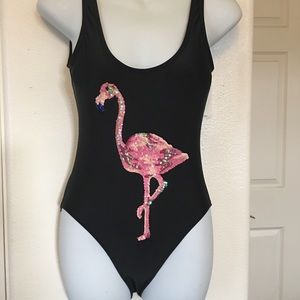 Flamingo one piece swimsuit